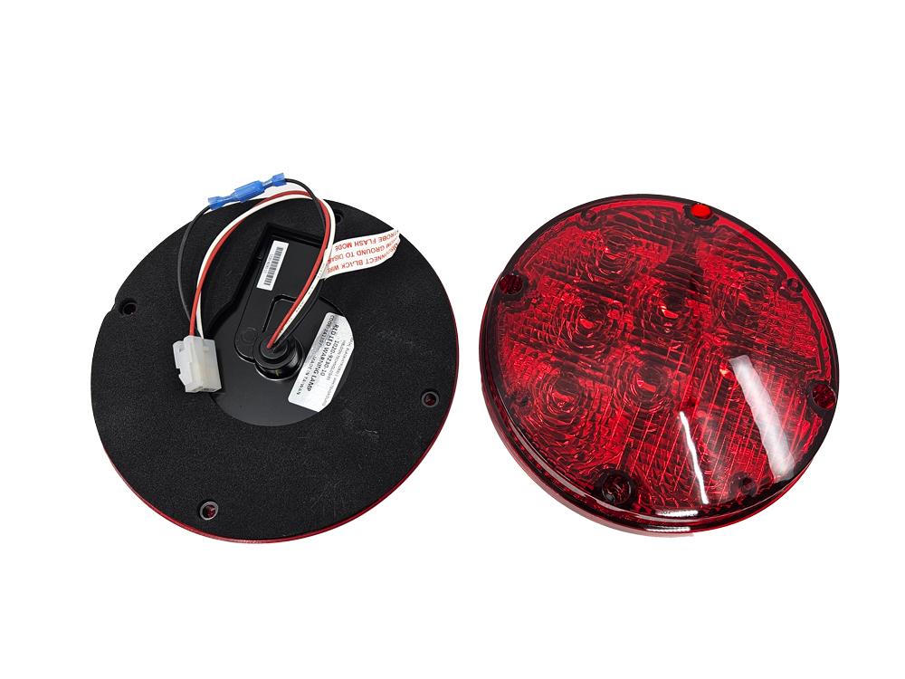 LED, 8 WAY WARNING LAMP RED W/3WIRES & PLUG, SERVICABLE 8 DIODES