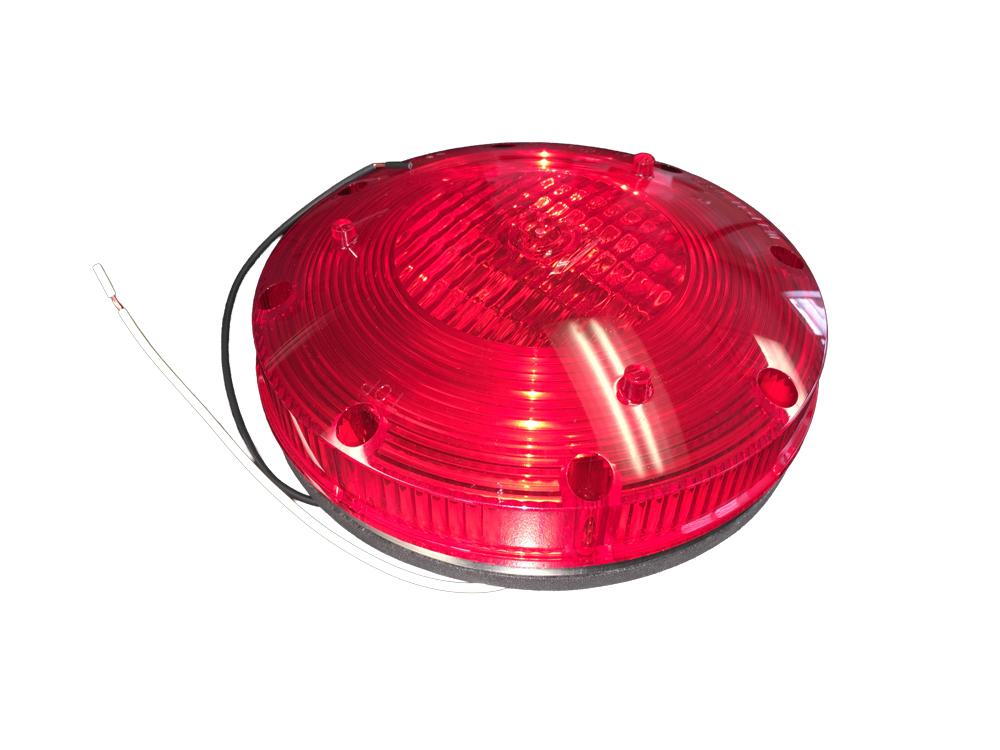 WARNING LIGHT, RED STAINLESS FB, HALOGEN w/GROUND, 2-WIRE - LAMP1