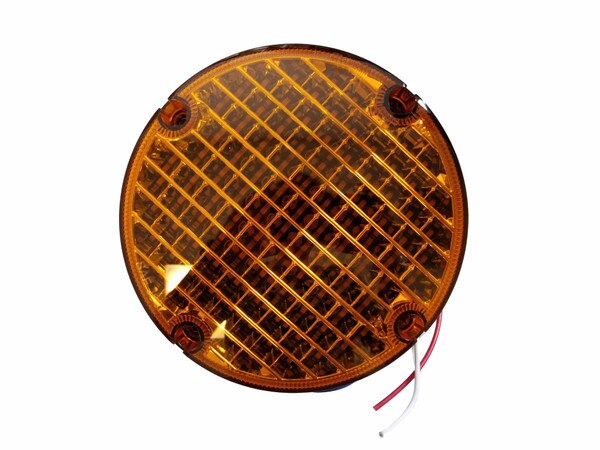 7" amber warning light front view