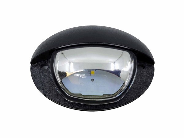 oval entry light with black hood