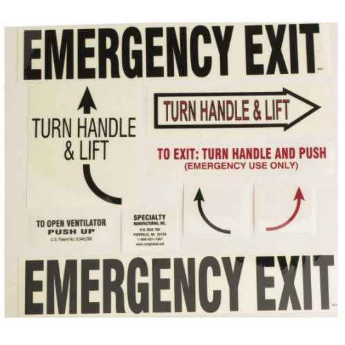 DECAL FOR ROOF HATCH EMERGENCY EXIT 89XX SERIES - SA8930
